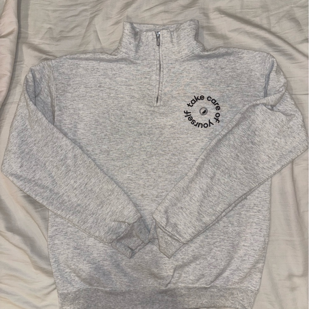 Gray Quarter-Zip Sweatshirt